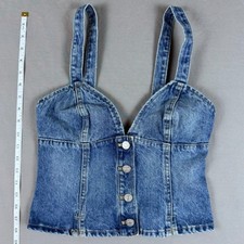 Zara Denim Bustier Crop Top S