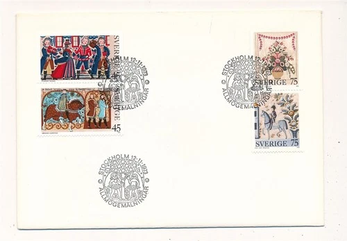D412353 Sweden FDC Traditional Costumes Paintings Art 1973