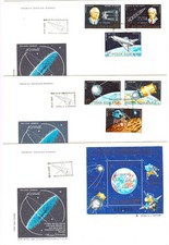 Romania 1983 Space,Vostok 1,Apollo 11,Sputnik 1,Earth,Coanda,Hermann Oberth,FDC