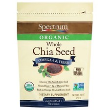 Spectrum Essentials Organic Whole Chia Seeds 12 Ounces Gluten Free Superfood