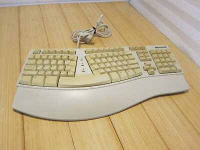 Microsoft 83718 Natural Keyboard Elite PS/2 Ergonomic Wired E06401PS2 Tested