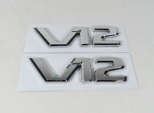 Mercedes V12 Emblems For SL S CL Class Fits on Front Fender Badges Symbol Logo
