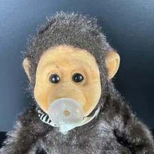 Vintage 1990’s Hosung Squeaking Monkey Doll  Bib And Pacifier