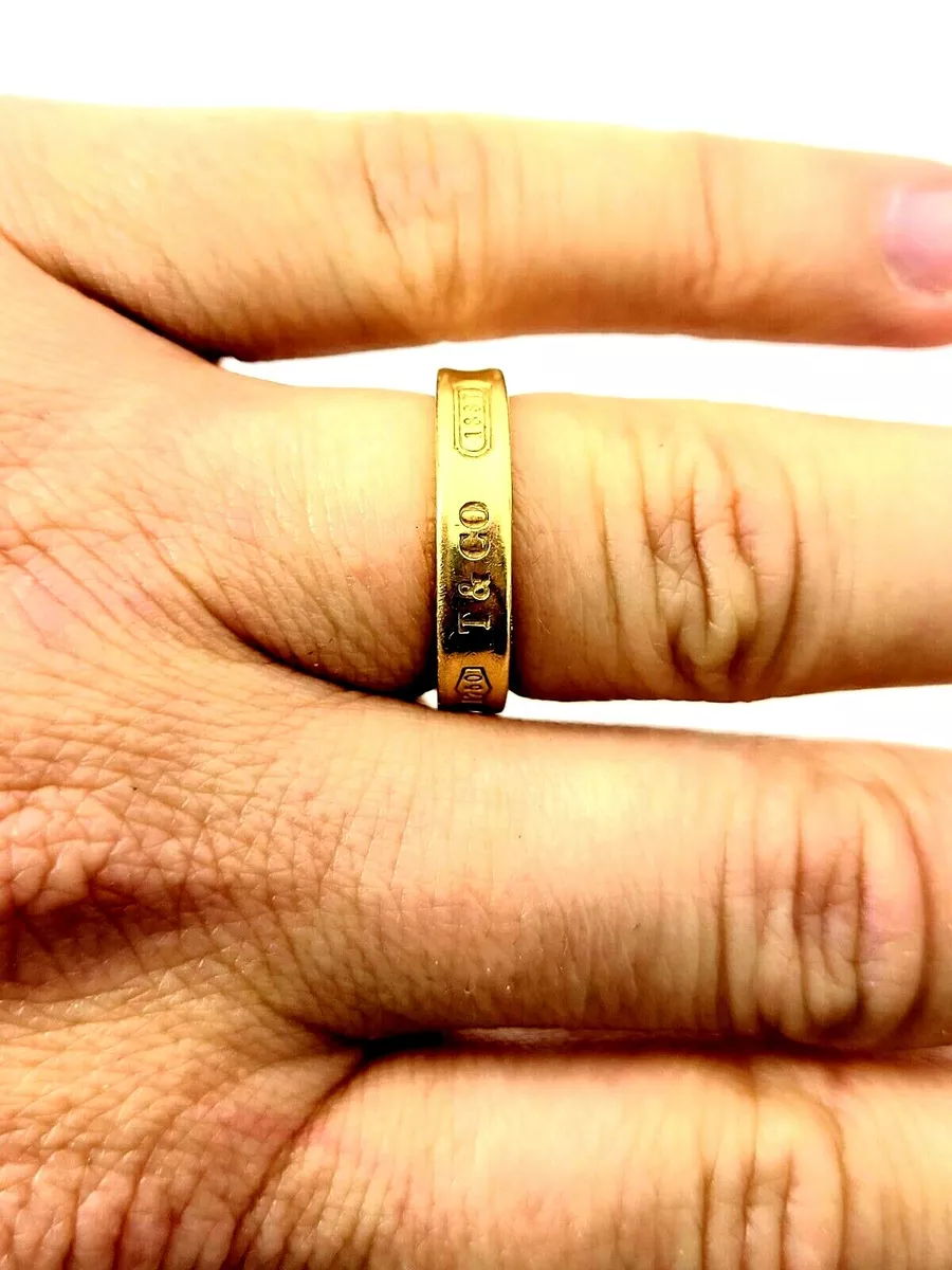 Designer Tiffany And Co. 1837 Collection 18K Yellow Gold Band Ring