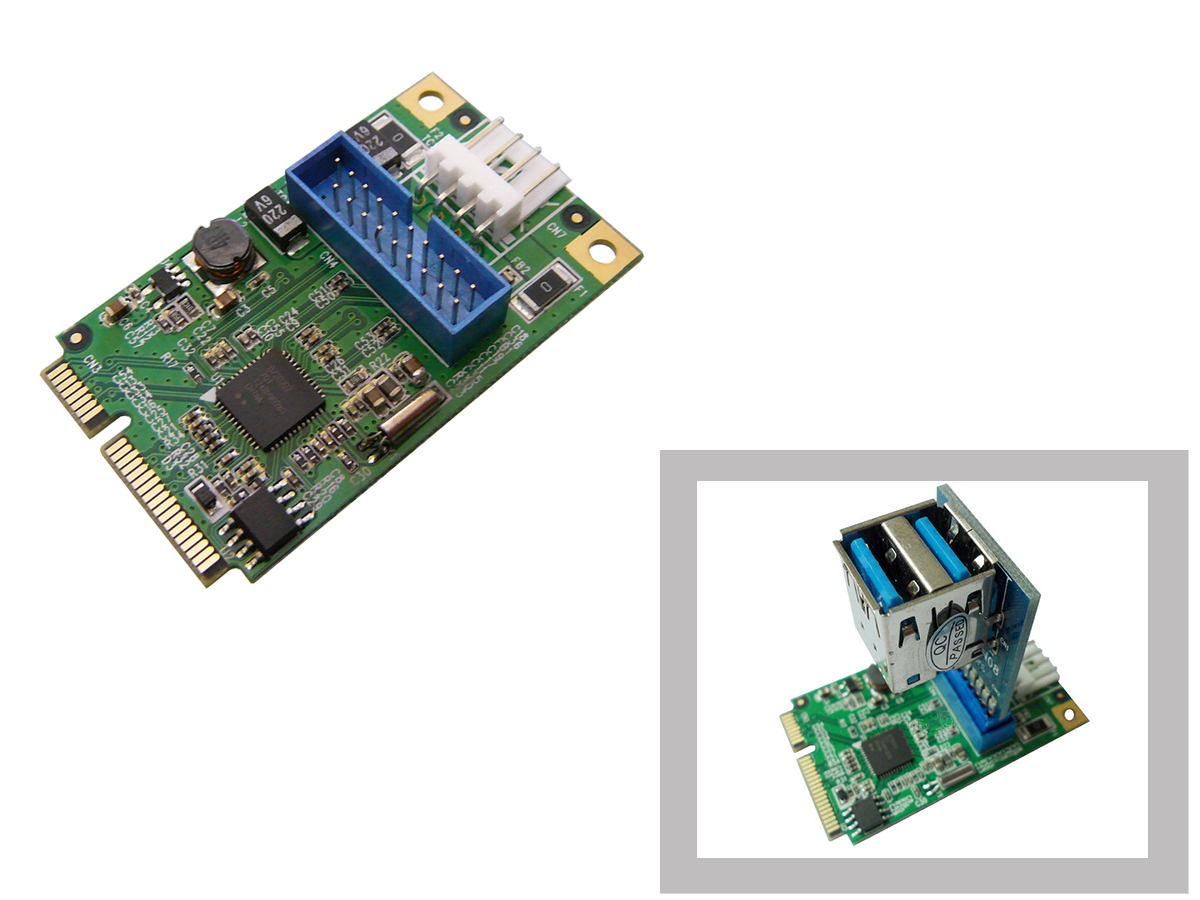 Mappa Minipcie - USB3 Superspeed - 2 Porte - Mini PCI Express Adattatore 19 Pts