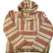 Baja Joe Hoodie Poncho Mexican Blanket Pullover Sweater Size XS