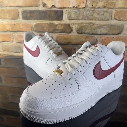 Mens 10 - Nike Air Force 1 '07 Casual Shoes White Team Red Lifestyle Sneaker - Picture 12 of 15