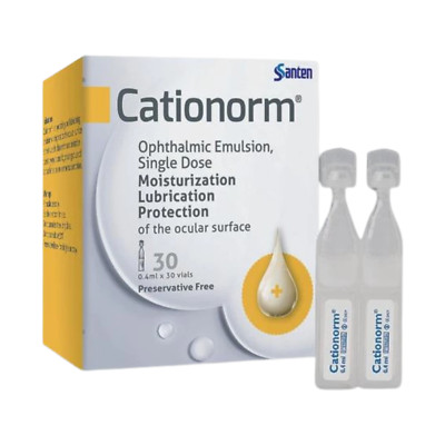 Cationorm Emulsion 30 vial (0.4ml) Dry Eye Tear Drop Compatible Contact Lense