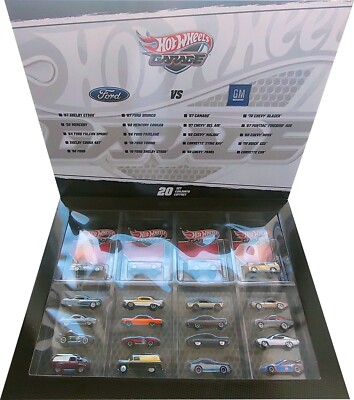 Hot Wheels 20 Car Set  Garage Ford vs. GM NEU OVP Box Set Versiegelt