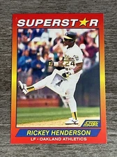 Rickey Henderson 1992 Score 100 Superstars A’s #100  *L845*