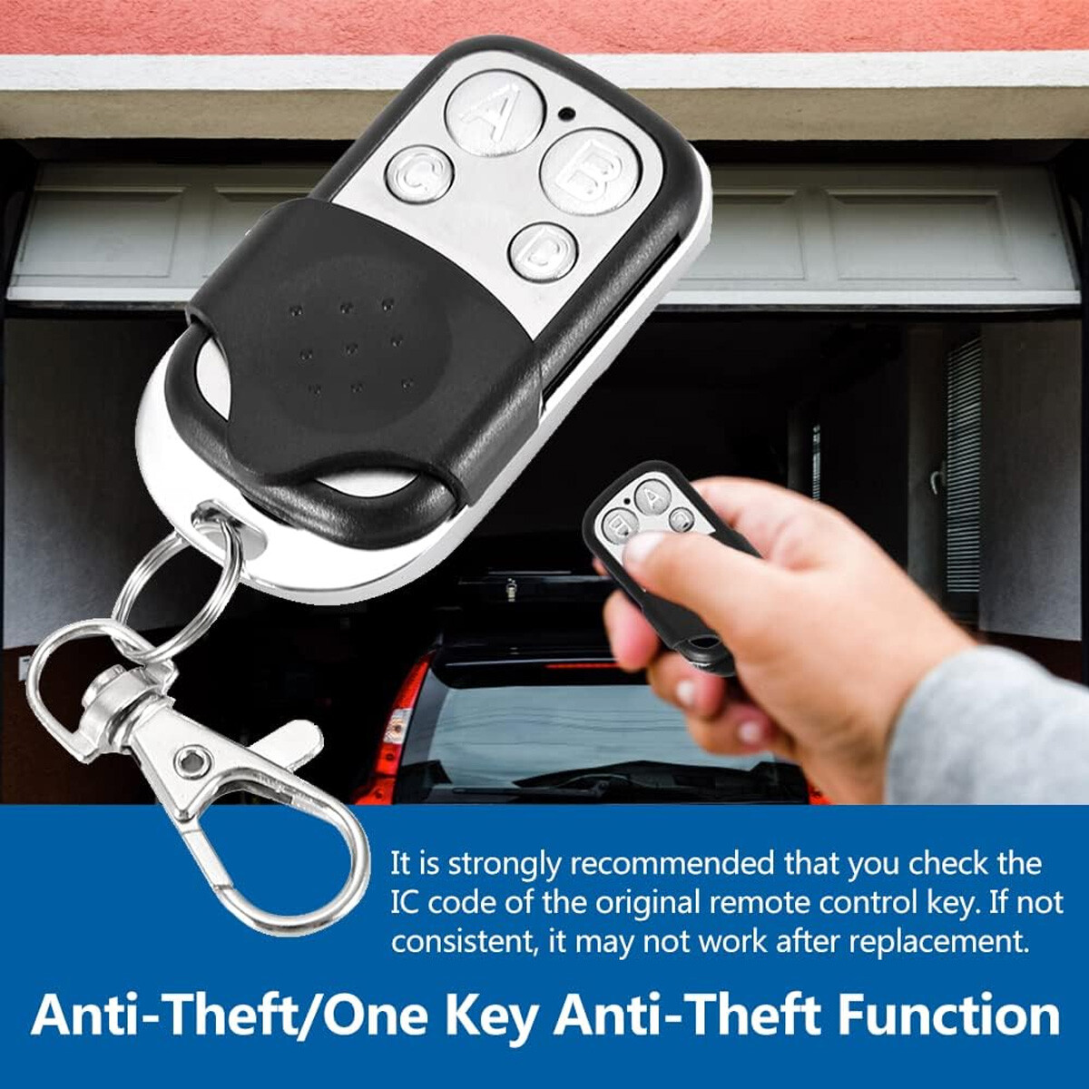 Universal Cloning Electric Gate Garage Door Remote Control Key Fob