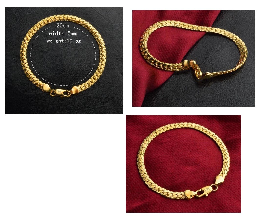 Bracelet plaqué or jaune 18 carats B349 bijou femme chaîne fine