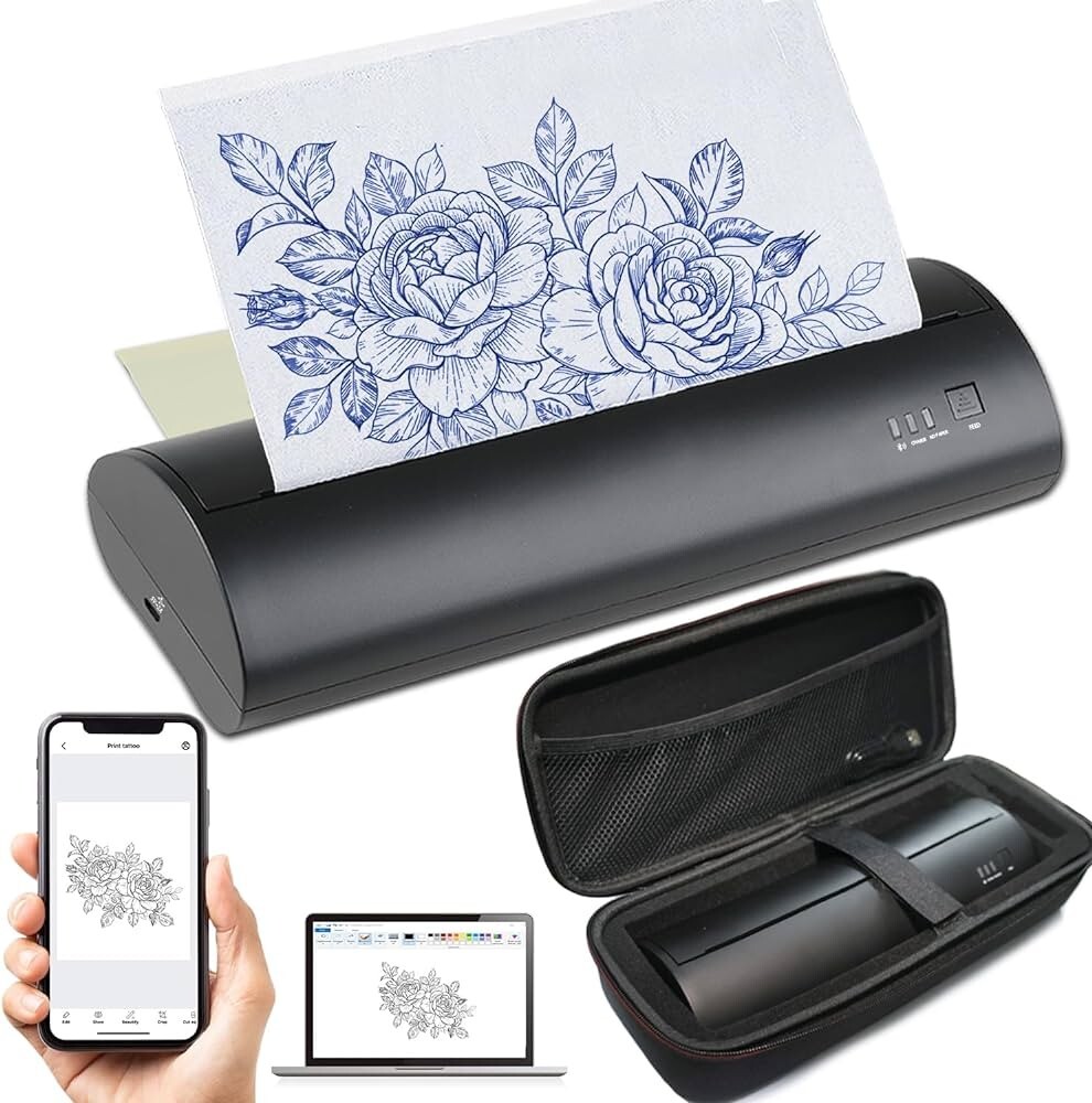 ALOXO MHT-P8009 モバイルプリンター 本体 Wireless Portable Tattoo Stencil Printer MHT-P8009 Black | eBay