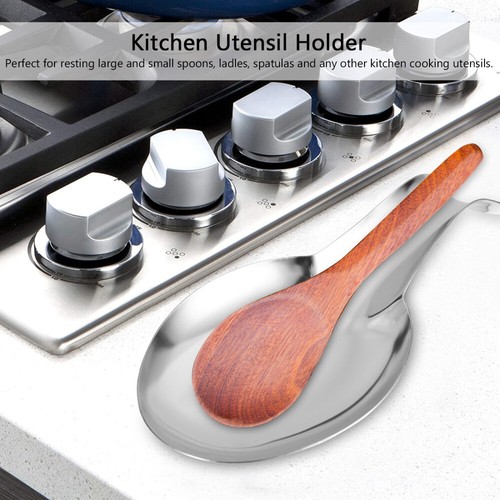 Spoon Holder Stainless Steel Spoon Rest Metal Spoon Holder Cooking Spoon Holder - Picture 3 of 12