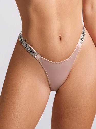 Victoria's Secret Shine Strap - PUREST PINK THONG - Classic Satin lingerie - Picture 6 of 16
