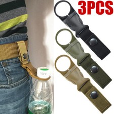3PCS Nylon Water Bottle Holder Clip Molle Webbing Buckle Hook Climbing Carabiner