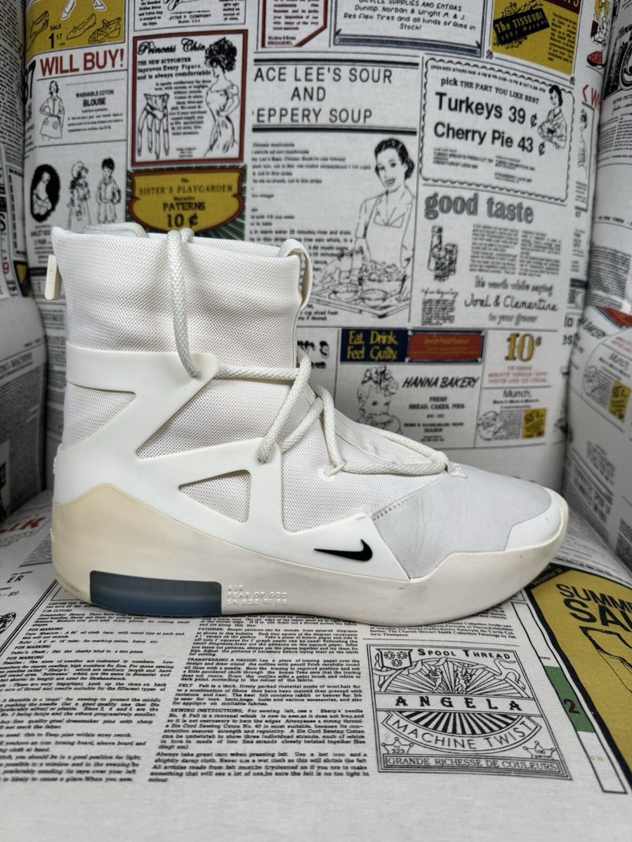 Nike Air Fear Of God 1 Sail Black AR4237-100 Men Size 9 With