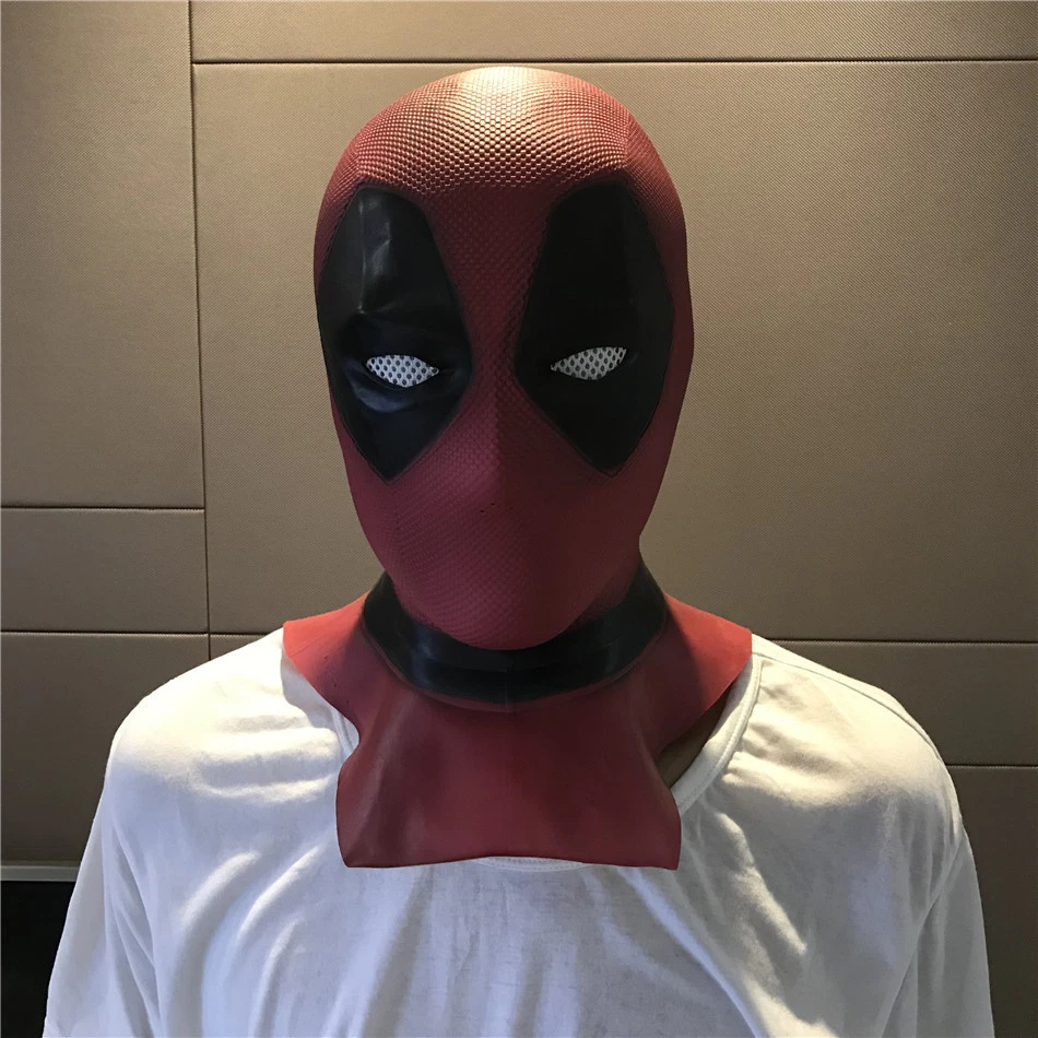 Movie Deadpool 2 Superhero Red Mask Full Face Mask Helmet Halloween Prop COS - Image 3 of 4