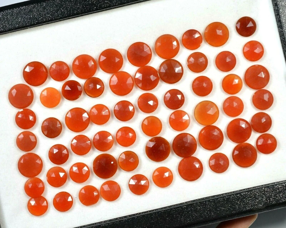 167,90 quilates natural naranja rojo cornalina 60 piezas piedras preciosas sin calefacción 12,00/10,00 mm Foto 4 de 4