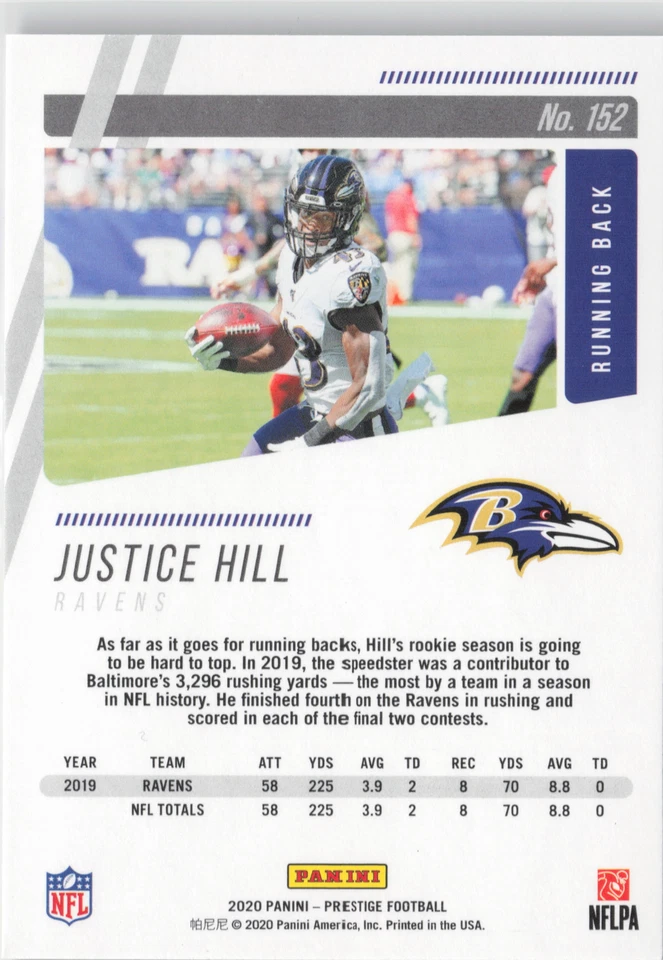 2020 Panini Prestige #152 Justice Hill - Image 2 of 2