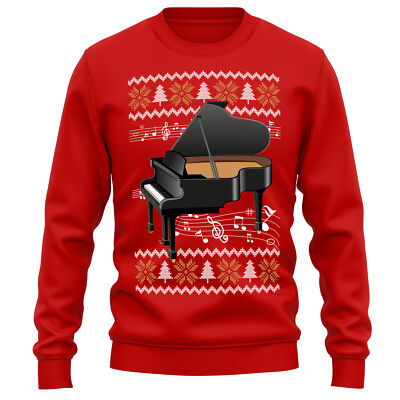 Klavier Weihnachtspullover Sweatshirt Instrument Ihn oder Ihn Schlaginstrument...