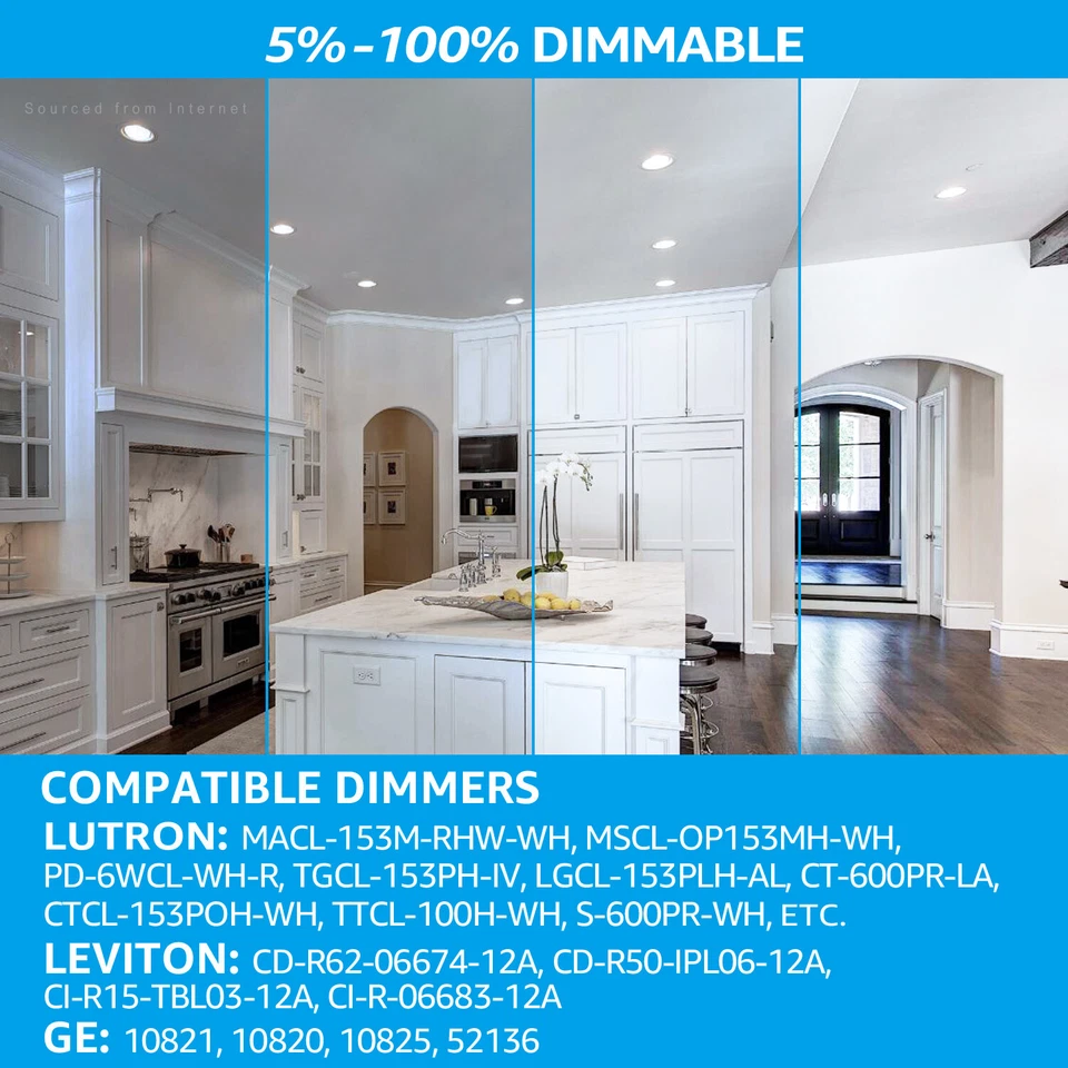 4 Inch Dimmable Recessed LED Downlight with Baffle Trim, 10W (65W Equiv.), 5000K - Image 2 of 4