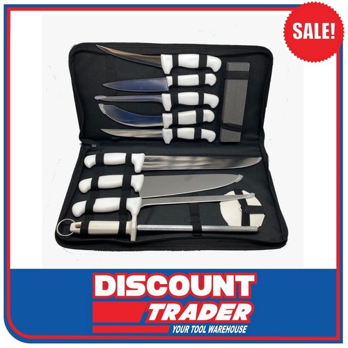 JumpOn JOKS10 Professional Butchers Knife Set In a Carry Case 10 Piece - Photo 1 sur 2