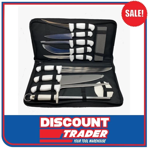JumpOn JOKS10 Professional Butchers Knife Set In a Carry Case 10 Piece