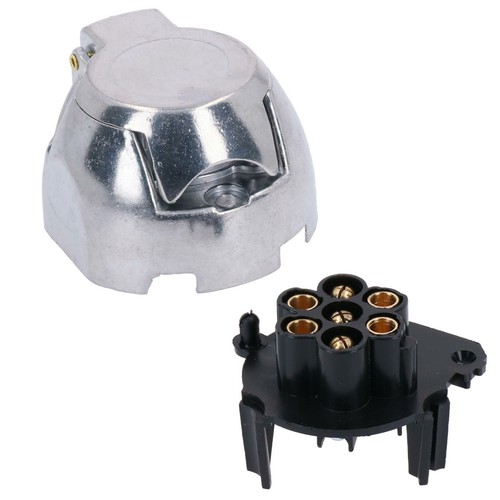 Tow Bar Electrics Socket 7 pin N Type METAL Trailers or Caravans & Gasket Seal - Picture 4 of 6