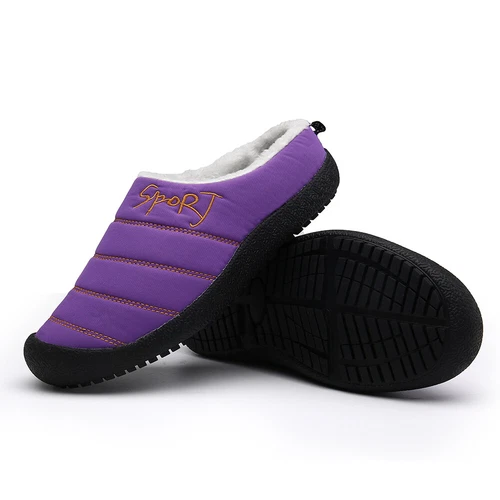 Winter Cotton Slippers Waterproof Plush Lining Warm Men Women Slippers Outdoor- - Picture 64 of 65