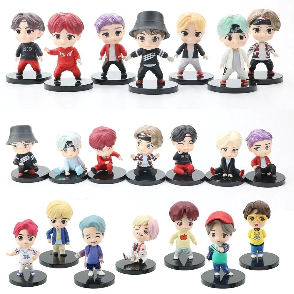 7pcs Cute BTS Bangtan Boys Action Figures Fans Collection Doll Set Kids Toy Gift