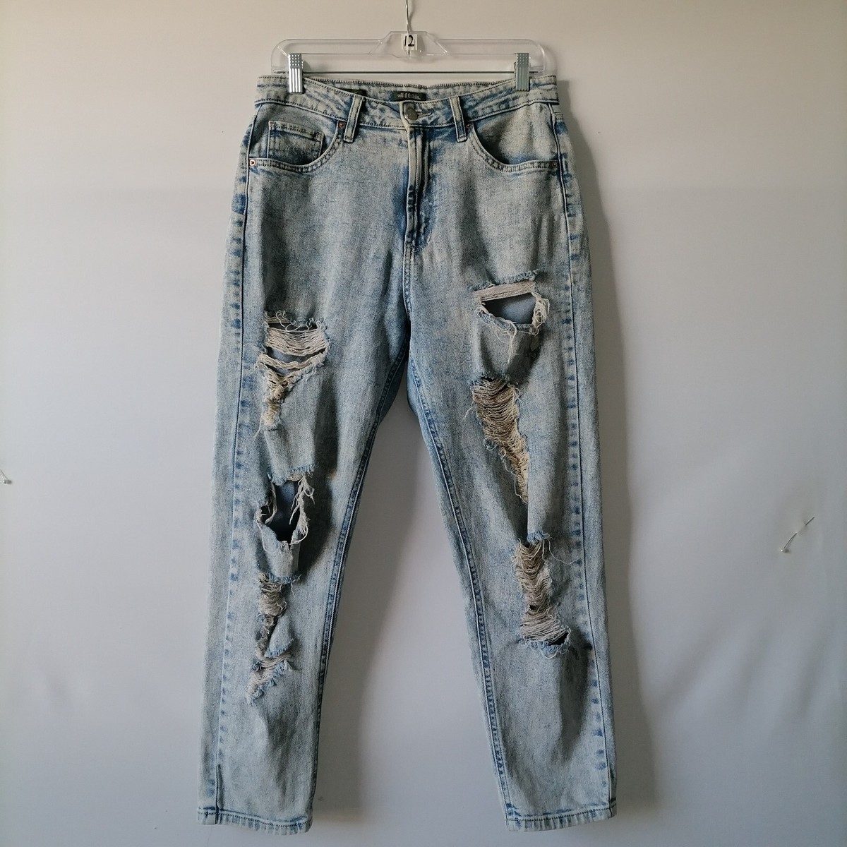 Wild Fable Womens Light Blue High Rise Cut Off Distressed Denim