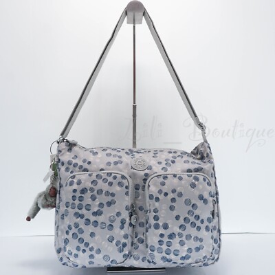 Borsa a tracolla Kipling HB7686 Sidney nuova con etichette nylon fiori Borsa a tracolla Kipling HB7686 Sidney nuova con etichette nylon fiori