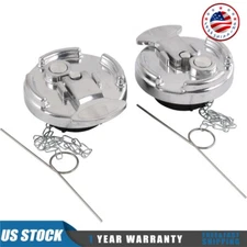 NEW 2 Pcs Fuel Cap Aluminum Peterbilt Locking For # 11-04859-200 600212 Diesel 