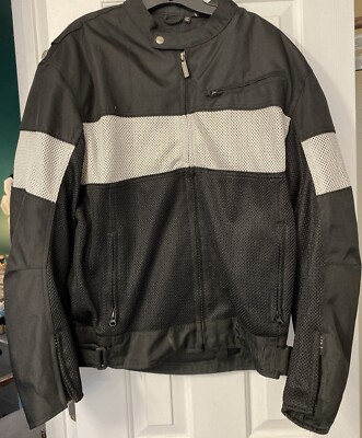 Street & Steel Armored Motorcycle Jacket Men's Nylon Vented Black Sz Xl