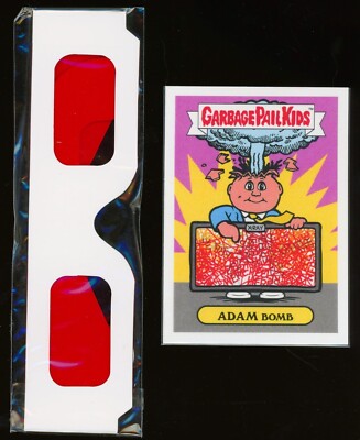 Garbage Pail Kids Adam Bomb 40th Birthday Bash Get A Grip X-Ray Card & Glasses