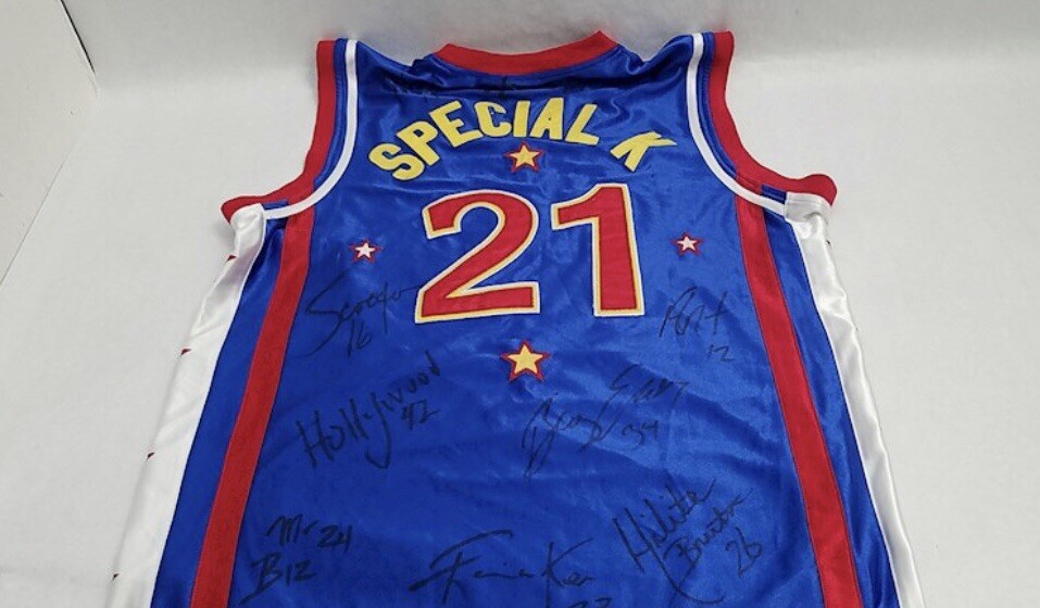 Official Harlem Globetrotters #21 Special K Blue Basketball jersey