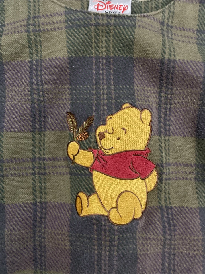 The Disney Store VTG Winnie The Pooh Plaid Jumper Dress Toddler Girl 4/5 Fall - Image 2 of 4