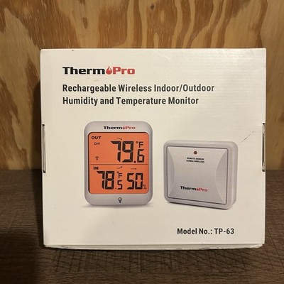 ThermoPro Rechargeable Wireless Indoor/Outdoor Humidity & Temp Monitor NEW