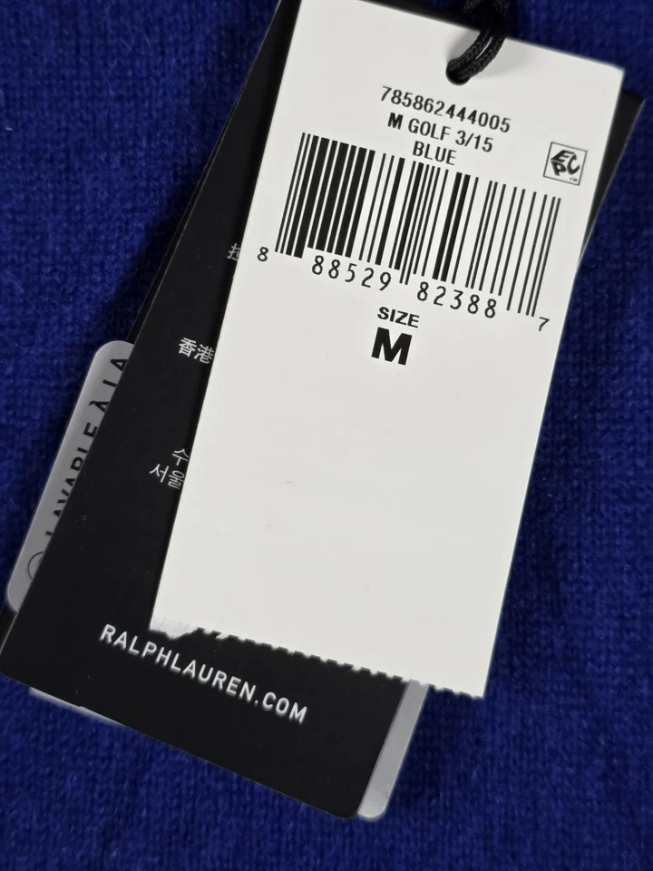 Suéter RLX Ralph Lauren Para Hombres Medio Azul Lavable Cachemira Sudadera con Capucha Golf Foto 4 de 4