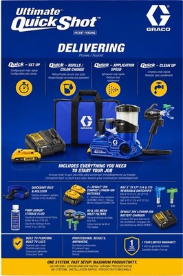 Graco Ultimate QuickShot Handheld Battery Paint Sprayer Kit w/ Tips & Charger