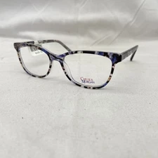 Chelsea Morgan Womens Thin Lightweight Acetate Square Eyeglasses CM9002 Plum