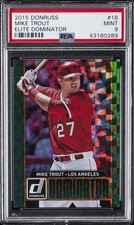 2015 DONRUSS ELITE DOMINATOR #18 MIKE TROUT #/999 PSA 9