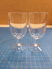 Clear Stemmed Wine Glasses Set 2 Goblets Barware Drinkware Stemware Glassware