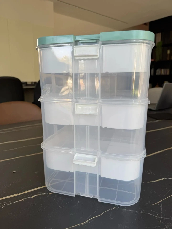 Caja de almacenamiento de bloques de construcción de plástico rompecabezas clasificador contenedor organizador de juguetes para niños Foto 4 de 4