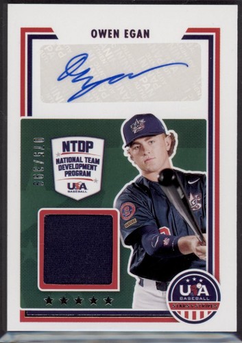2022 Owen Egan USA Baseball Game-Used Relic Auto RC 75/399 #SSS-OE (G148)