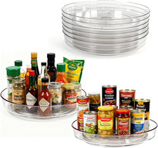 8 Pack Lazy Susan 10 Inch Turntable for Spice Organization Clear Bpa-Free Plas