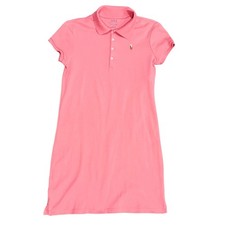 Polo Ralph Lauren Kids Girls Pink Short Sleeve Polo Dress Sz L 12 14 150 80