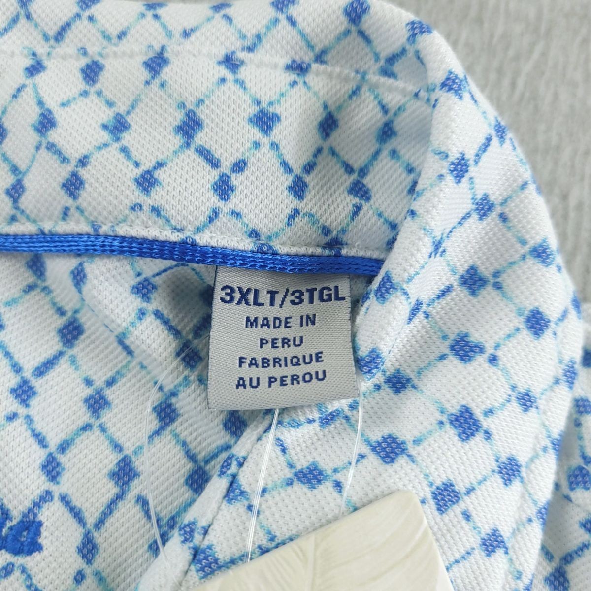 Tommy Bahama Polo Mens 3XL XXXL Tall Palace Blue Diamond Peak IslandZone Shirt thumbnail 4