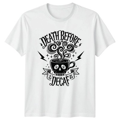 Death Before Decaf T-Shirt Gothic Kaffee Kaffee Geburtstag Geschenk für Sie und Ihn